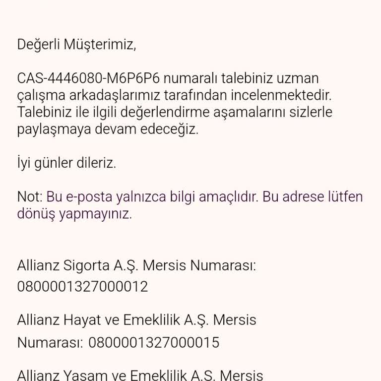 Allianz'ın Sağlık Sigortası Yenileme Sorunu