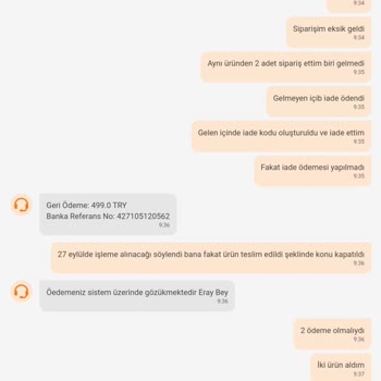 Eksik Ürün Ve İade Sorunu