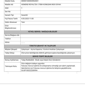 Amazon Ve Homend Arasında Kalan Müşteri: Çay Makinesi Sorunu