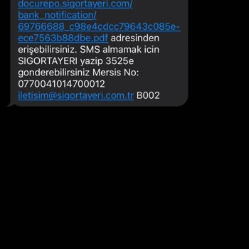 Tanımadığım Bankadan Gelen Mesaj