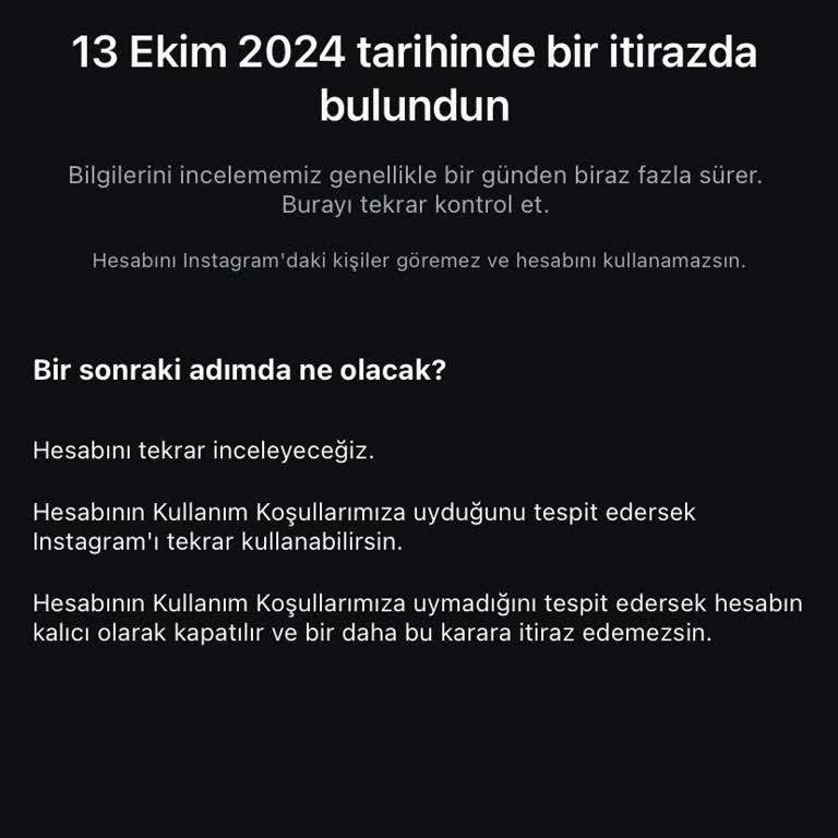 Haksız Yere Askıya Alınan Instagram Hesabımın Geri Açılmasını İstiyorum