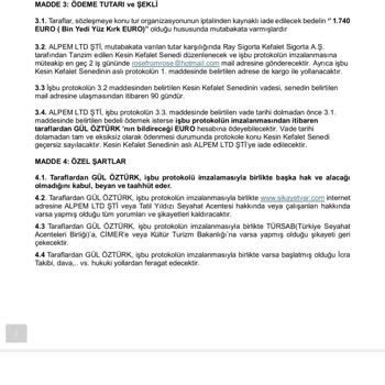 Ertelenen Tur Ve Geri Ödenmeyen Ücret