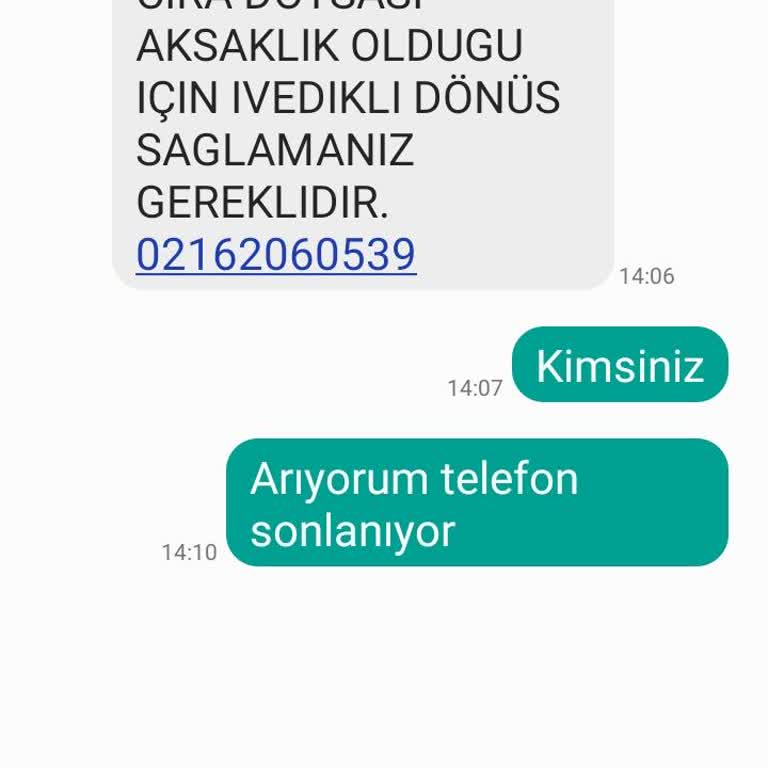 0850 551 60 15 Numarasından Gelen Uzlaşma Mesajı