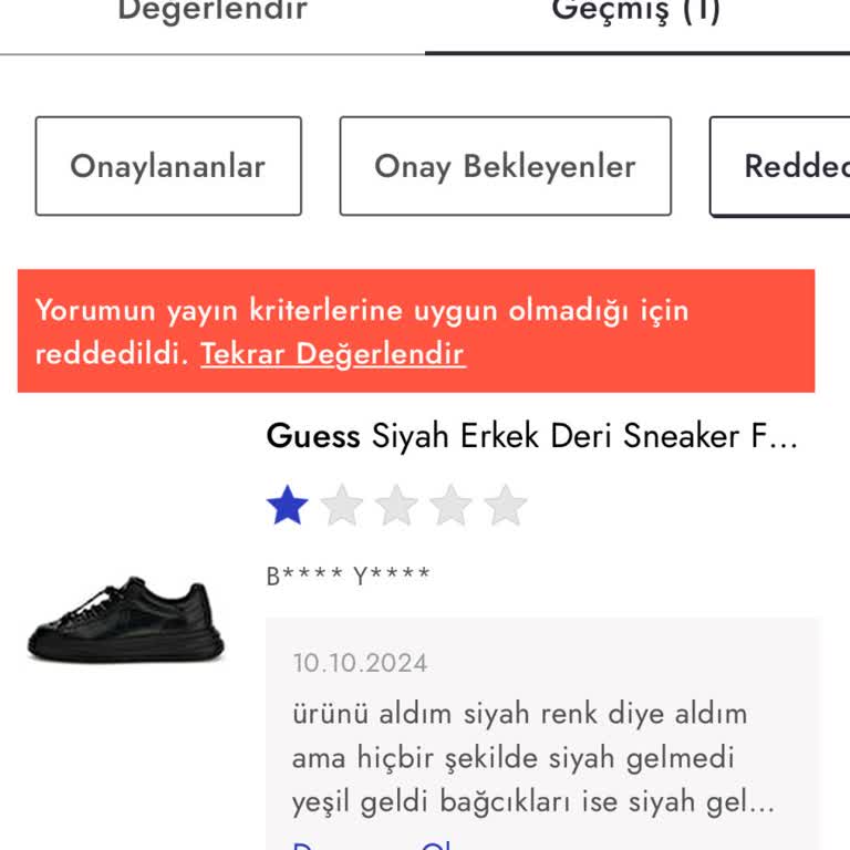 Yanlış Ayakkabı Rengi Ve Yetersiz Müşteri Hizmeti