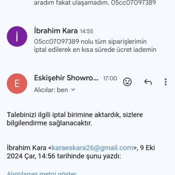 Ücret İadesi Bekleyen Sipariş İptali Sorunu