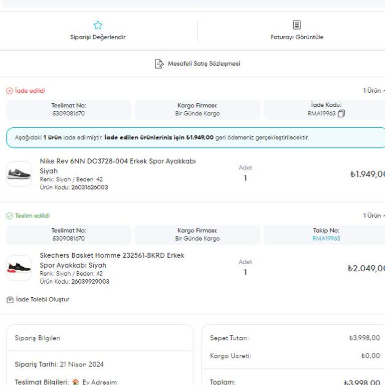 İade Edilmeyen Ücret Ve Geri Gönderilmeyen Ürün Sorunu