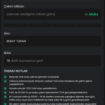 Bitay Borsasında Para Çekim Sorunu
