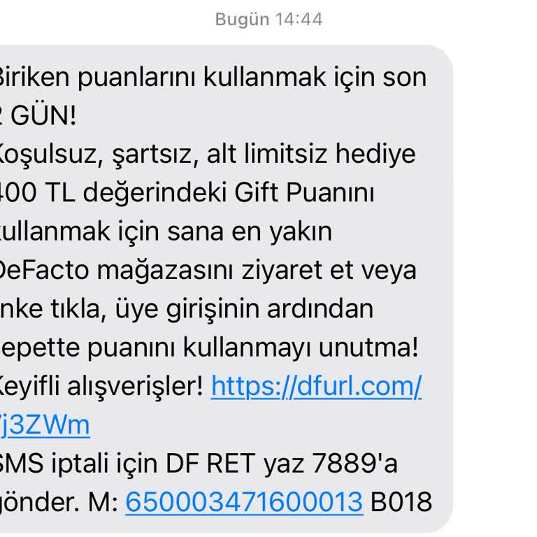 Kullanılamayan Gift Puan Sorunu