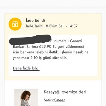 Eksik İade Ücreti Ve Sorumluluk Reddi