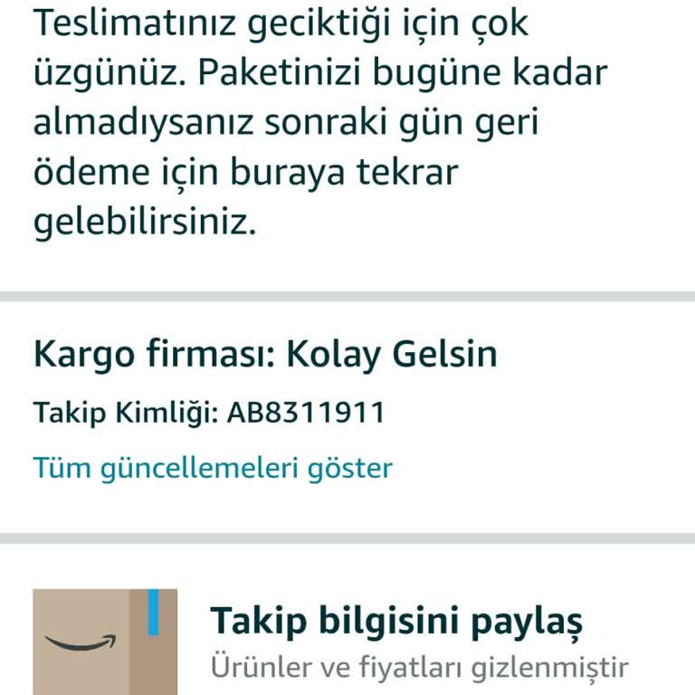 Amazon'dan Alınan Tablet Kılıfı Teslim Edilemiyor