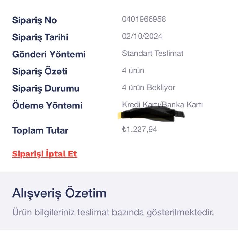 Sipariş İptali Ve Müşteri Hizmetleri İlgisizliği