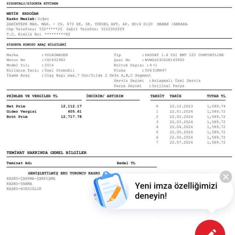 Aveon Kasko Geri Ödeme Sorunu