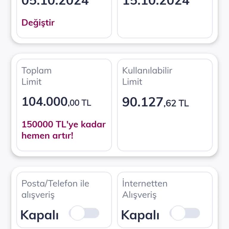 QNB Kredi Kartı Limit Güncelleme Sorunu