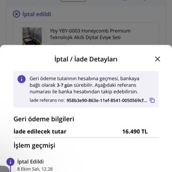 İptal Edilen Siparişin İadesi Yapılmıyor