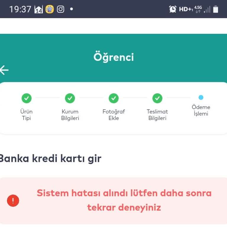 BELBİM (İstanbulkart) Öğrenci Kartı Başvurusunda Ödeme Hatası
