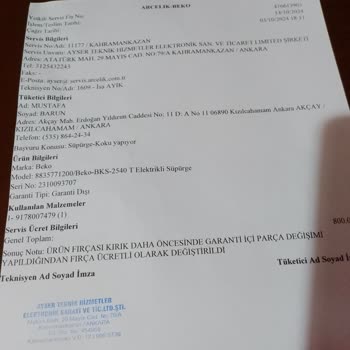 Beko Süpürge Arızası Ve Müşteri Memnuniyetsizliği