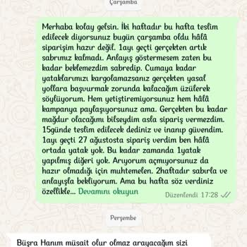 Peşin Ödenen Yatak Siparişi Teslim Edilmiyor