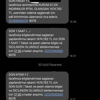 Sürekli Rahatsız Eden Yanıltıcı Borç Bildirimi