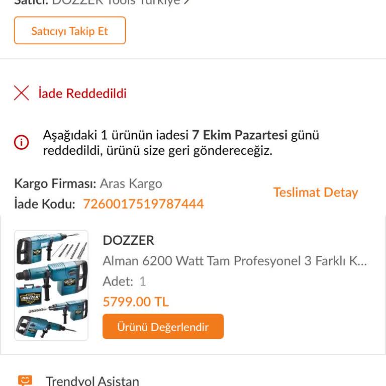 Bozuk Hilti Ve İade Sorunu