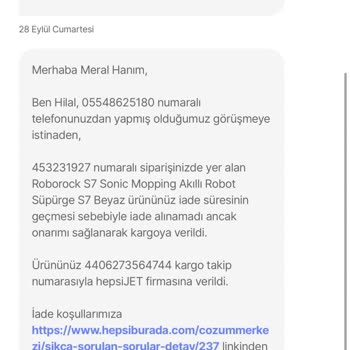 Roborock S7 Robot Süpürge İade Ve Değişim Sorunu