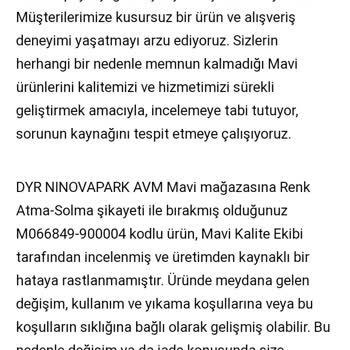 Mavi Ürünlerinde Kalite Sorunu Ve Müşteri Memnuniyetsizliği