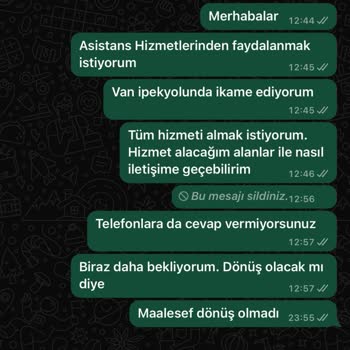 Asistan Hizmetlerine Ulaşamama Sorunu