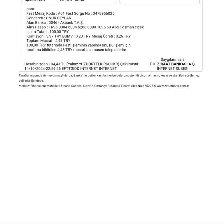 Yatırılan Para Hesaba Geçmedi