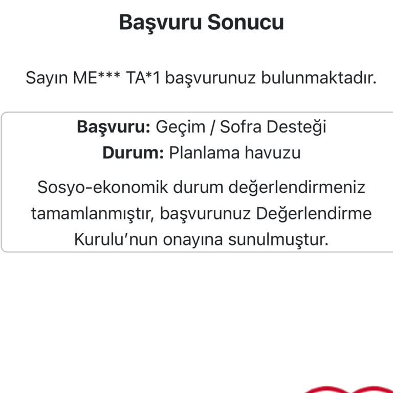 Onaylanan Yardım Başvurusunun Sonuçlanmaması