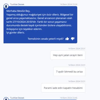 TurkNet: Sürekli İnternet Kopmaları Ve Yetersiz Müşteri Hizmetleri