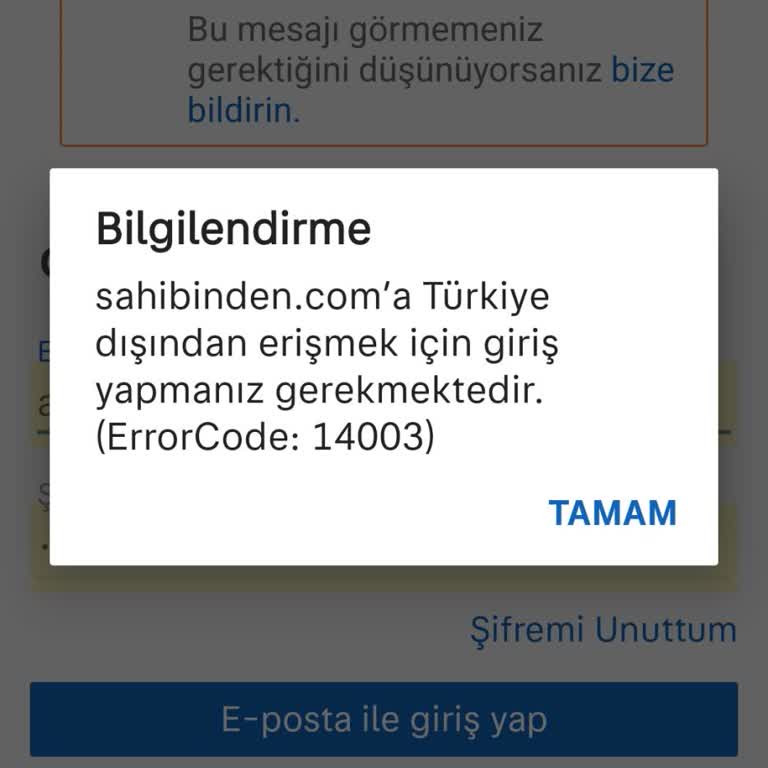 Sahibinden.com Erişim Sorunu: Yurt Dışı Uyarısı