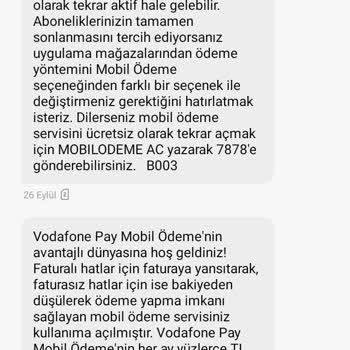Vodafone Pay Üzerinden İznim Dışında Yapılan Abonelikler
