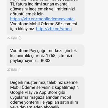 Vodafone Pay Üzerinden İznim Dışında Yapılan Abonelikler
