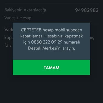 CepteTeb Hesap Kapatma Çilesi