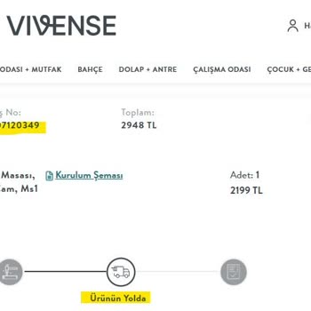 Vivense'den Sipariş Ettiğim Masa Hâlâ Teslim Edilmedi