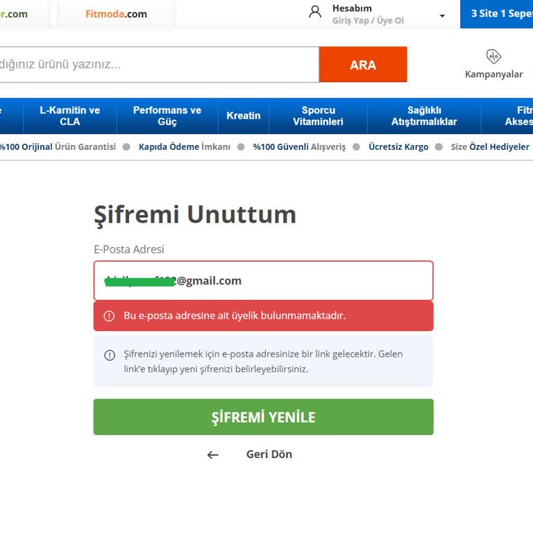 Haberim Olmadan Yapılan Sipariş Ve Hesap Erişim Sorunu
