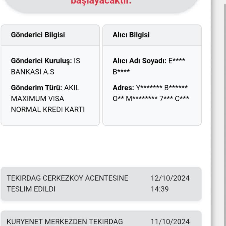 Teslim Edilmeyen Kuryelerle Mağduriyet