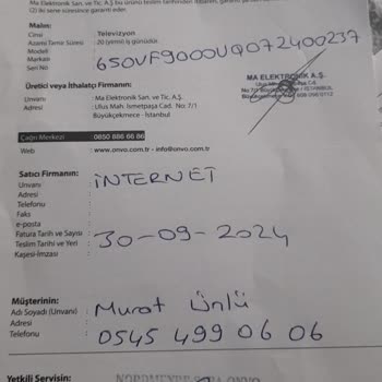 Vatan Bilgisayar'dan Aldığım Onvo TV'nin Değişim Sürecinde Yaşadığım Sorunlar