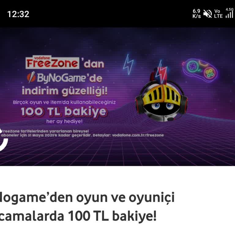 Vodafone Yanımda Uygulamasında Kaybolan Bynogame Kodu Sorunu!