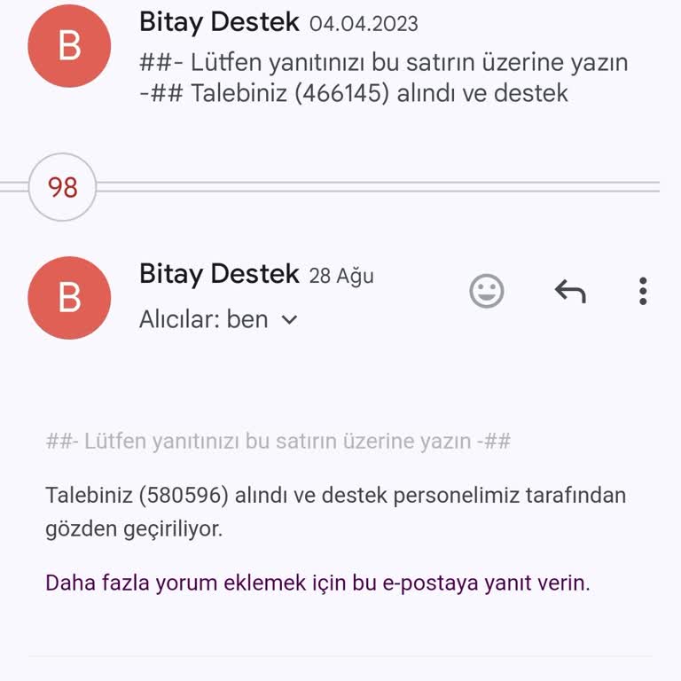 Bitay Müşteri Hizmetlerine Ulaşamama Sorunu