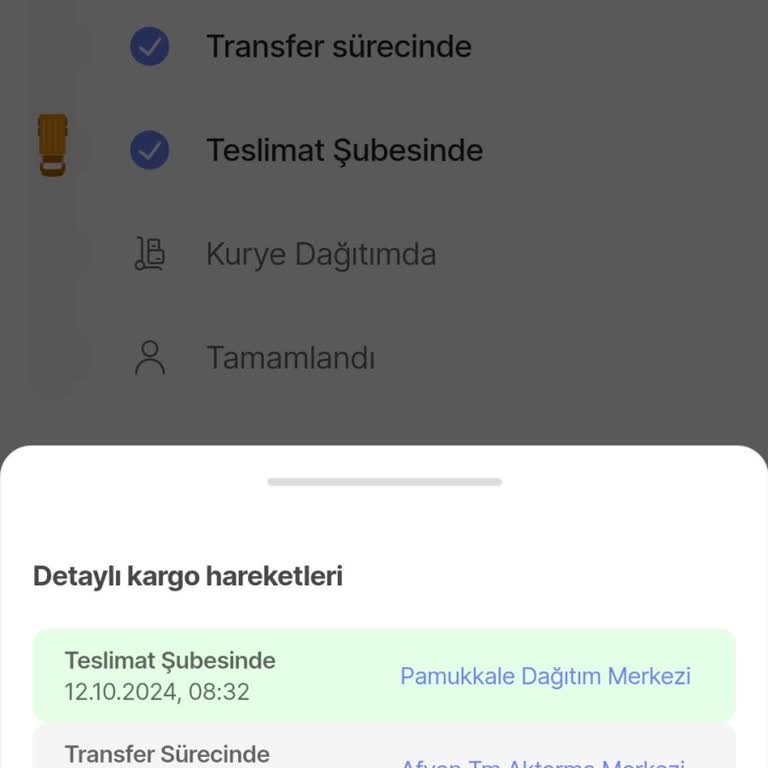 Kargom Dağıtım Merkezinde Bekliyor