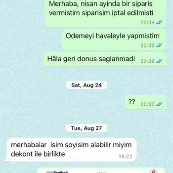 No11 Butik'ten 8 Aylık İade Bekleyişi