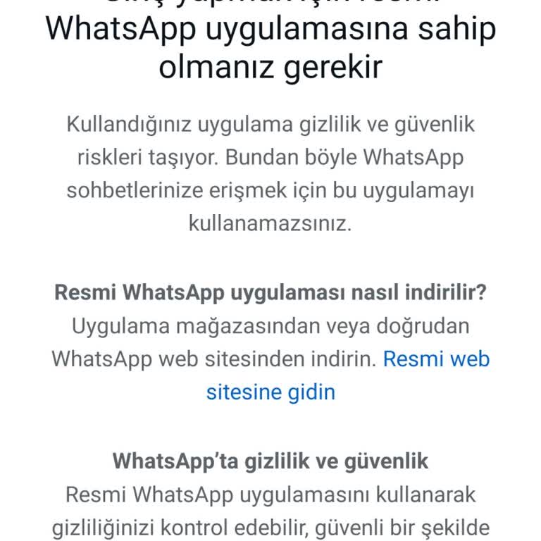 WhatsApp Uygulama Hatası: Resmi Uygulama Erişim Sorunu