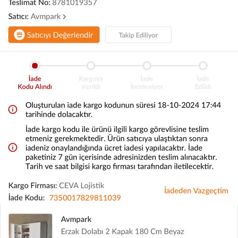 Ceva Logistic İade Kargomu Almıyor Ve İletişim Kurmuyor