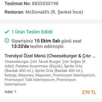 Siparişlerdeki Hijyen Ve Eksiklik Sorunları