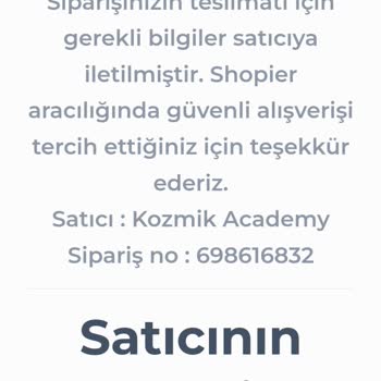 Kozmik Academy'den Aldığım Ürün Teslim Edilmedi