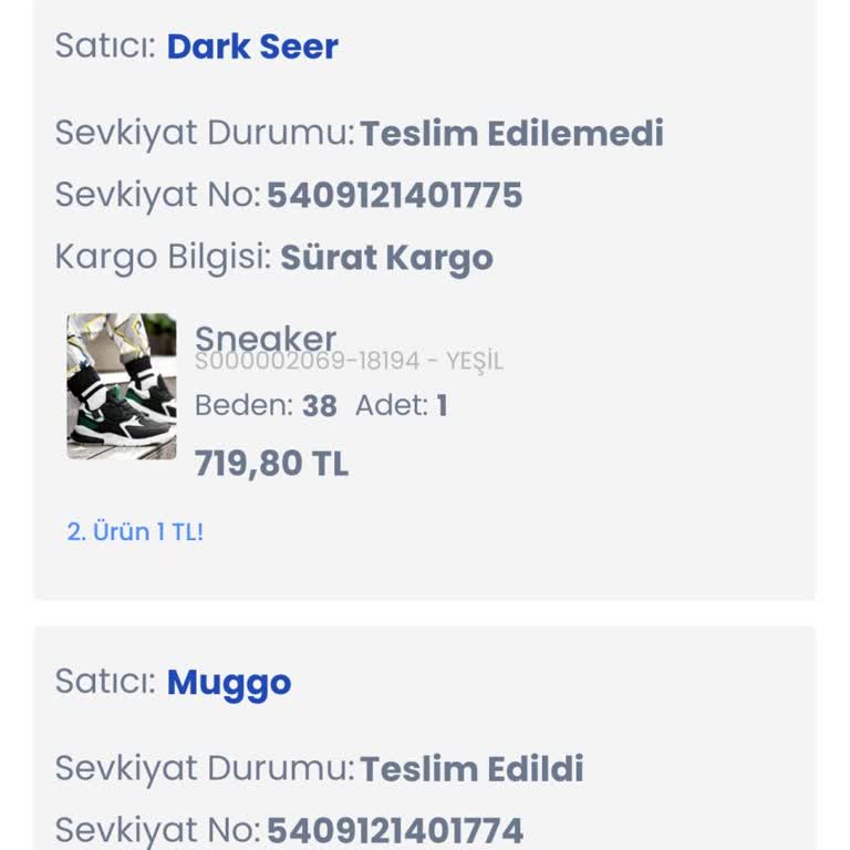 İade Edilmeyen Sipariş Bedeli Sorunu