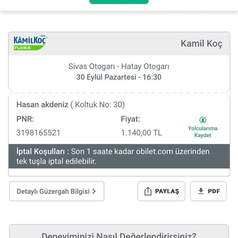 Kamil Koç'tan İptal Edilen Seferin Ücreti Hala İade Edilmedi