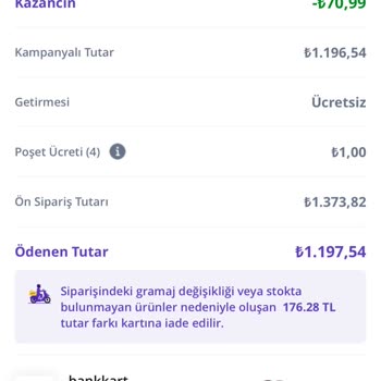 İade Edilmeyen Sipariş Ücreti Ve Yetersiz Müşteri Hizmetleri