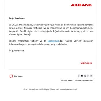Akbank Destek Merkezi İle İletişim Sorunu