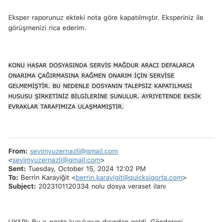 Quick Sigorta'nın İhmali Mağduriyet Yaratıyor